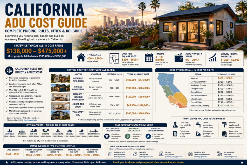 How Much Does an ADU Cost in California in 2026?
