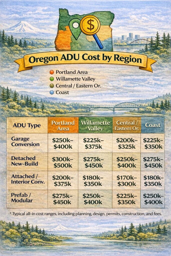 How Much Does an ADU Cost in Oregon in 2026?